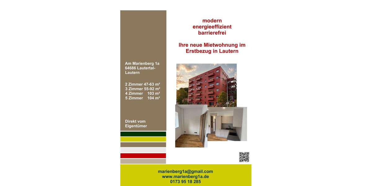 Etagenwohnung Lautertal Lautern - 4 Zimmer, 103 m&sup2;, 1.480&euro; | Angebot:25049225